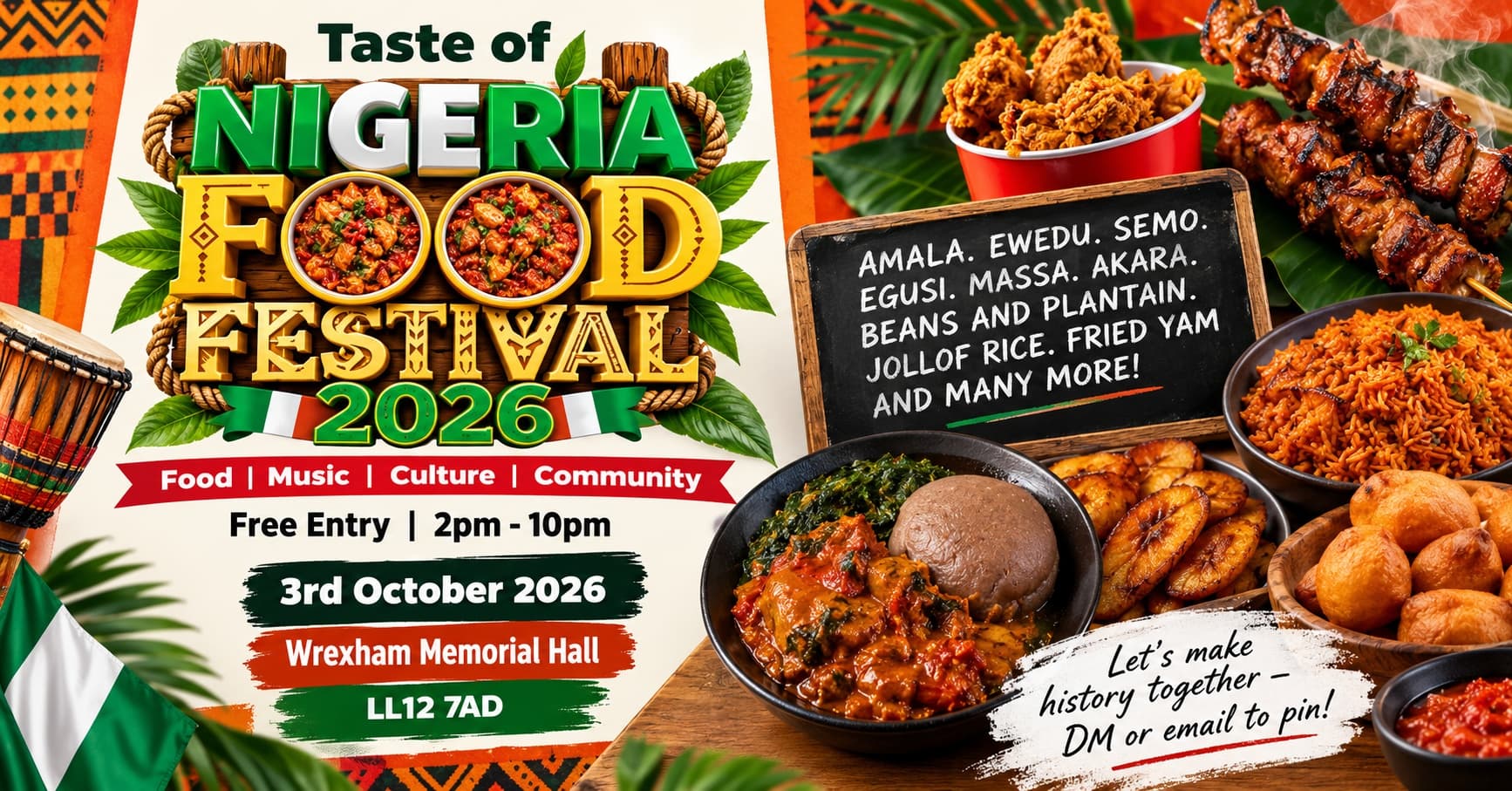 Taste of Nigeria Food Festival 2026 Is Coming to Wrexham — And Entry Is FREE!