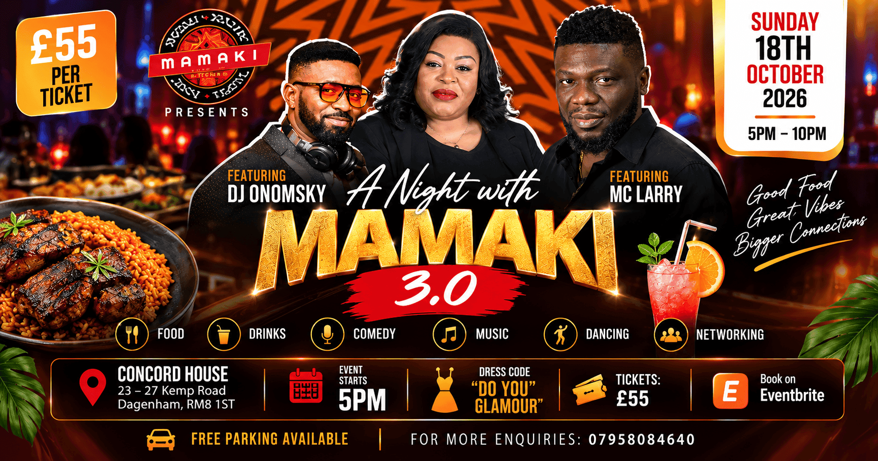 A Night with Mamaki 3.0 – Food, Music, Comedy & Networking in Dagenham