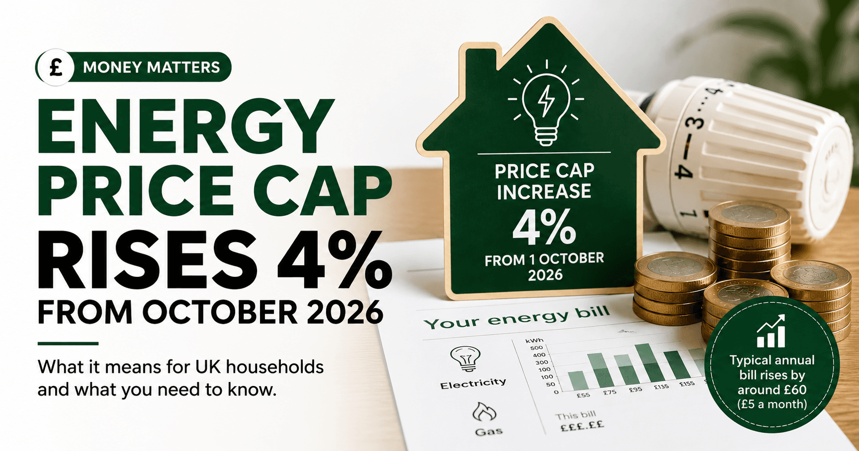 💷 Energy Price Cap Rises 4% From October 2026: What UK Households Need to Know