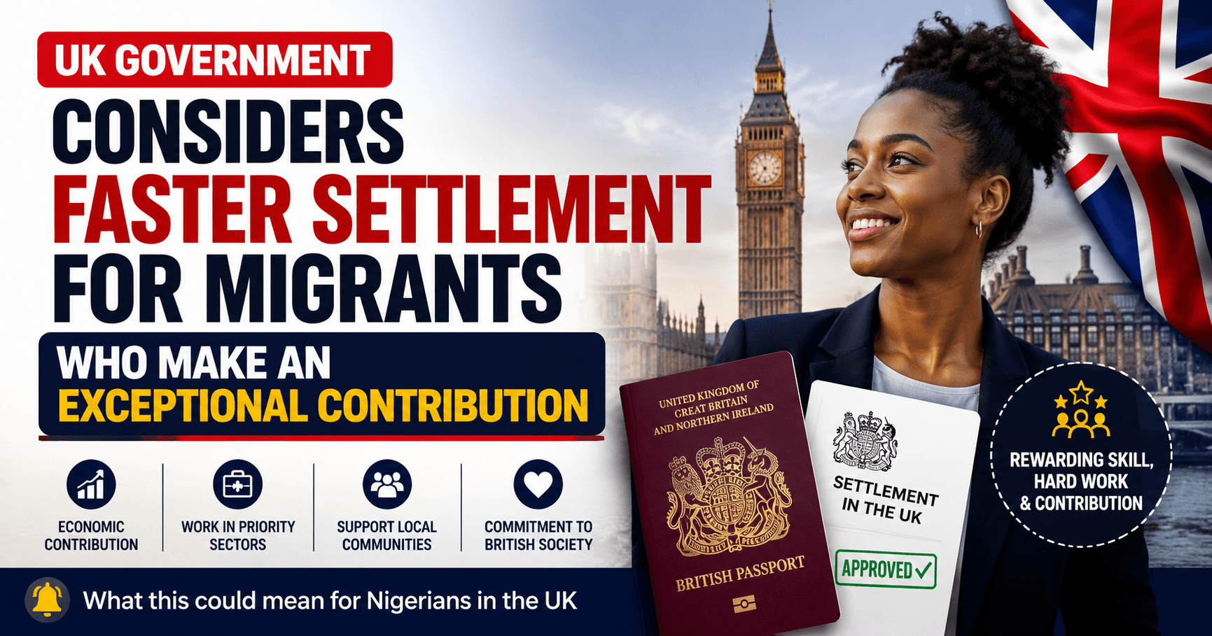 UK Government Considers Faster Settlement for Migrants Who Make an 'Exceptional Contribution'