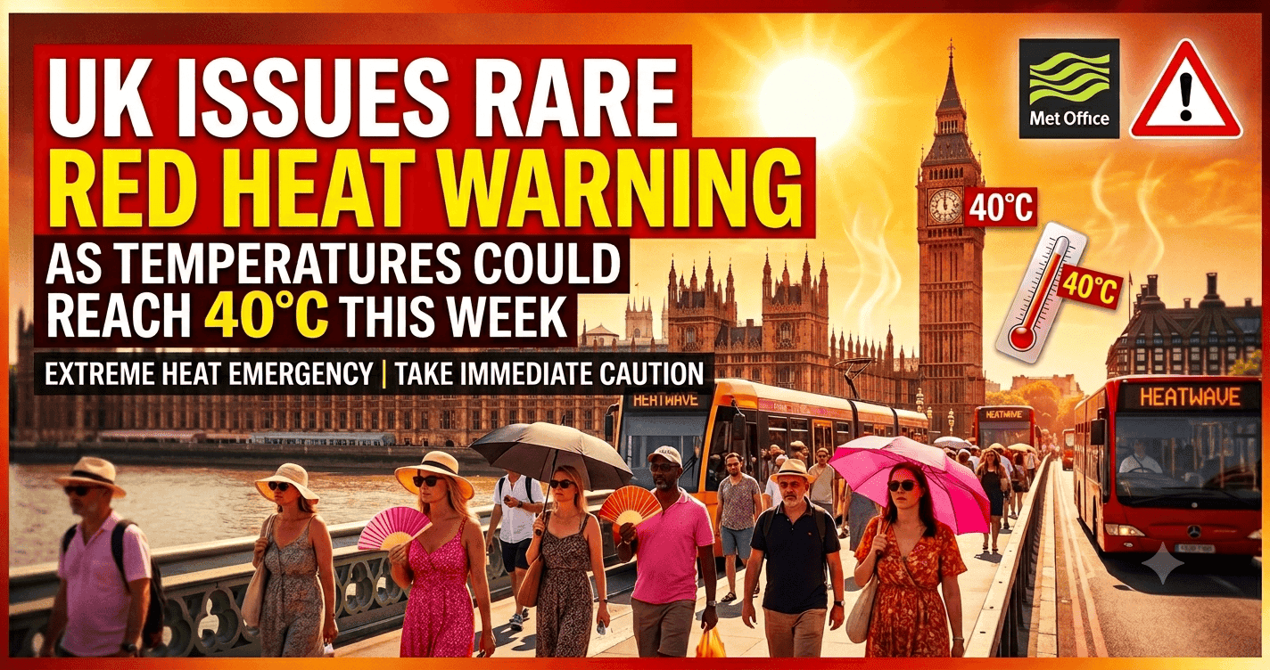 UK Issues Rare Red Heat Warning as Temperatures Could Reach 40°C This We